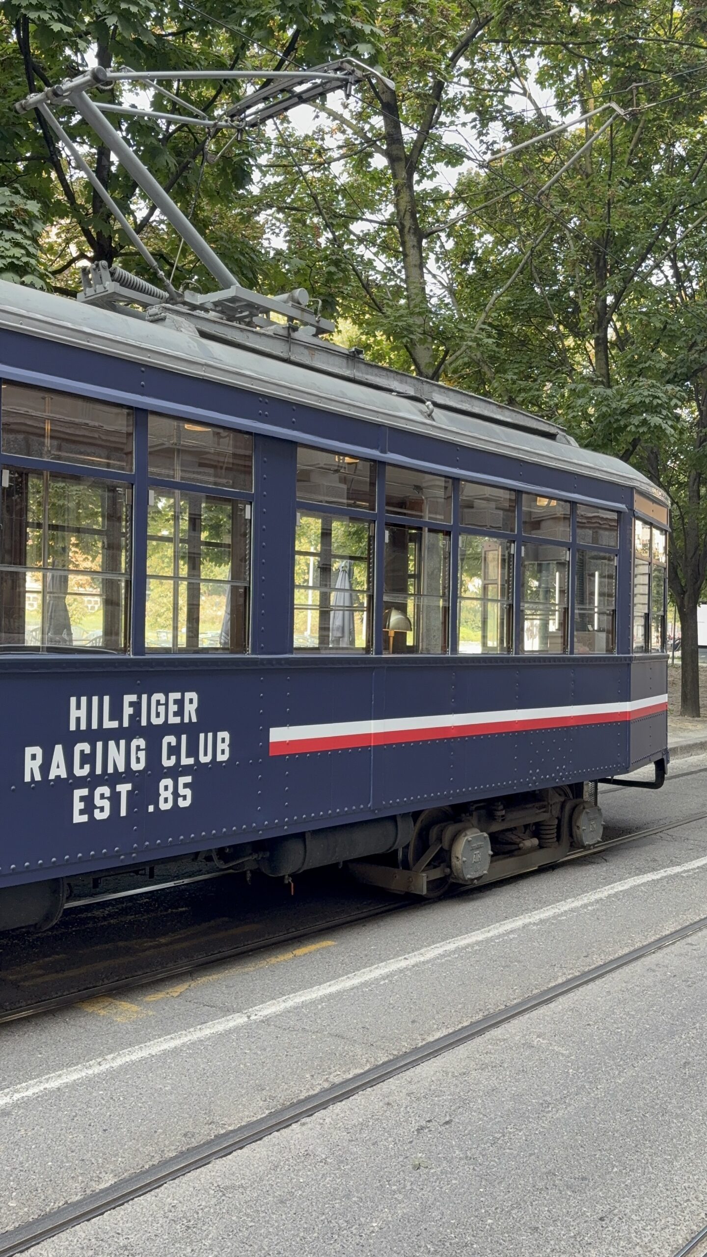 The Hilfigher Racing club tram